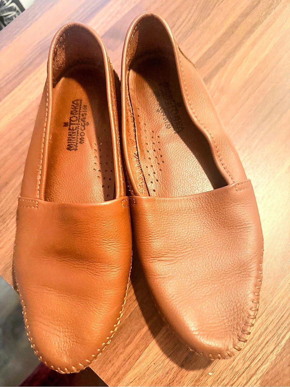 Minnetonka Loafer Moc Leather Moccasins Brown US 8.5